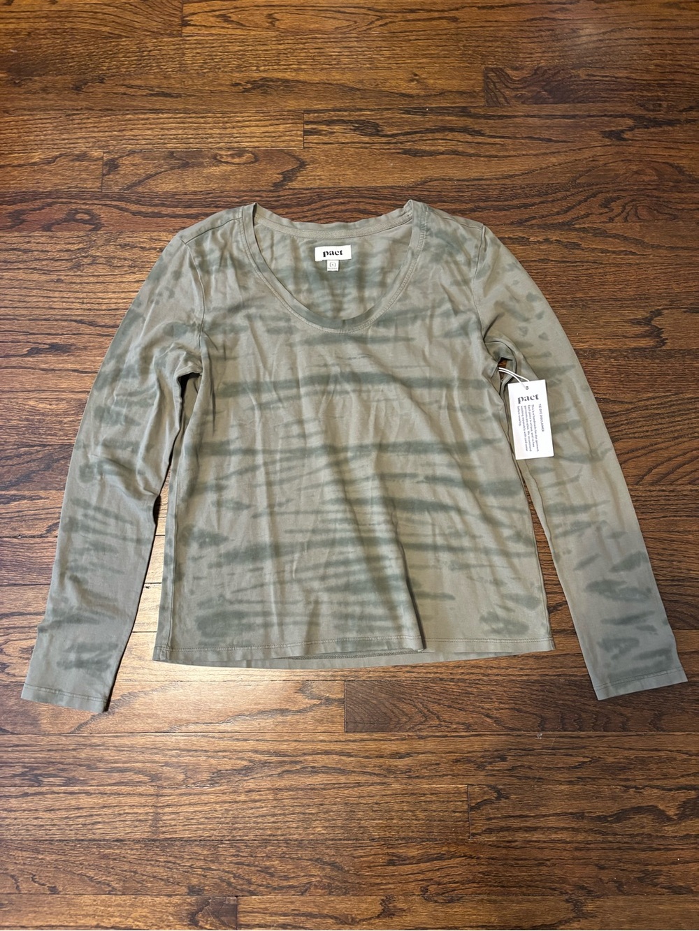 NWT Pact Green Tie Dye Longsleeve Organic Cotton Shirt